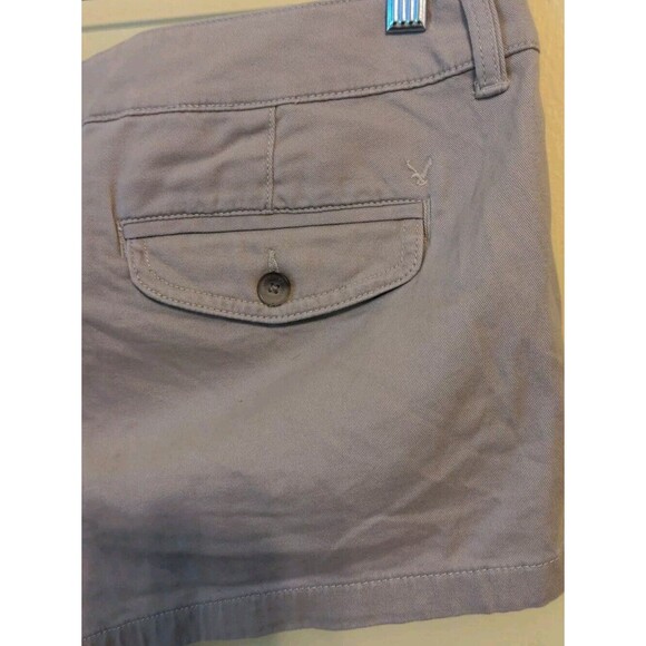 American Eagle Outfitters Stretch Women's Sz 10 Chino Khaki Shorts Slash Pockets - Picture 7 of 9